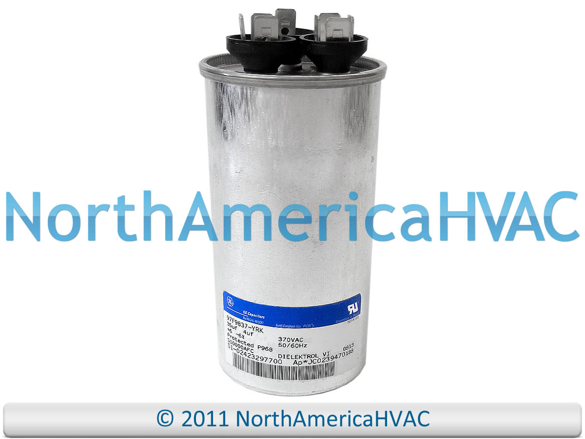 Capcom GE Genteq Capacitor Dual Run Round 35/4 uf 370 volts